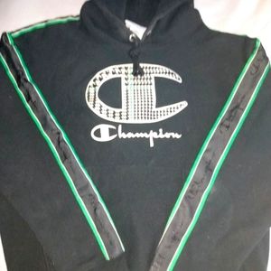 Champion Reverse Weave "Big C" Black/Houndstooth Medium Hoodie